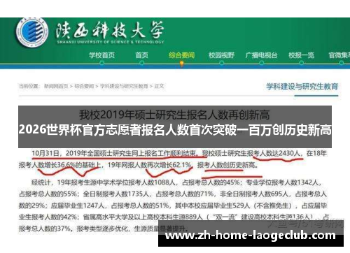 2026世界杯官方志愿者报名人数首次突破一百万创历史新高 2026世界杯官方志愿者报名人数首次突破一百万创历史新高